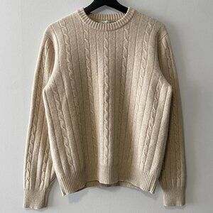 BERK Cashmere Lorne Cable "Linen" Colour 4-ply Sweater